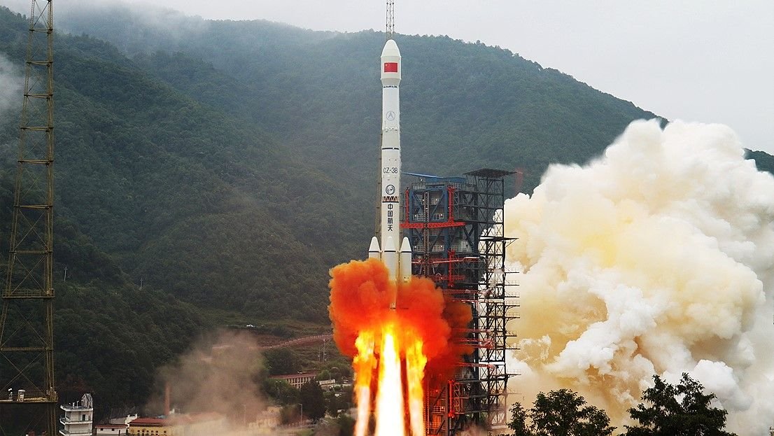 A Chinese Long March 3B rocket during launch