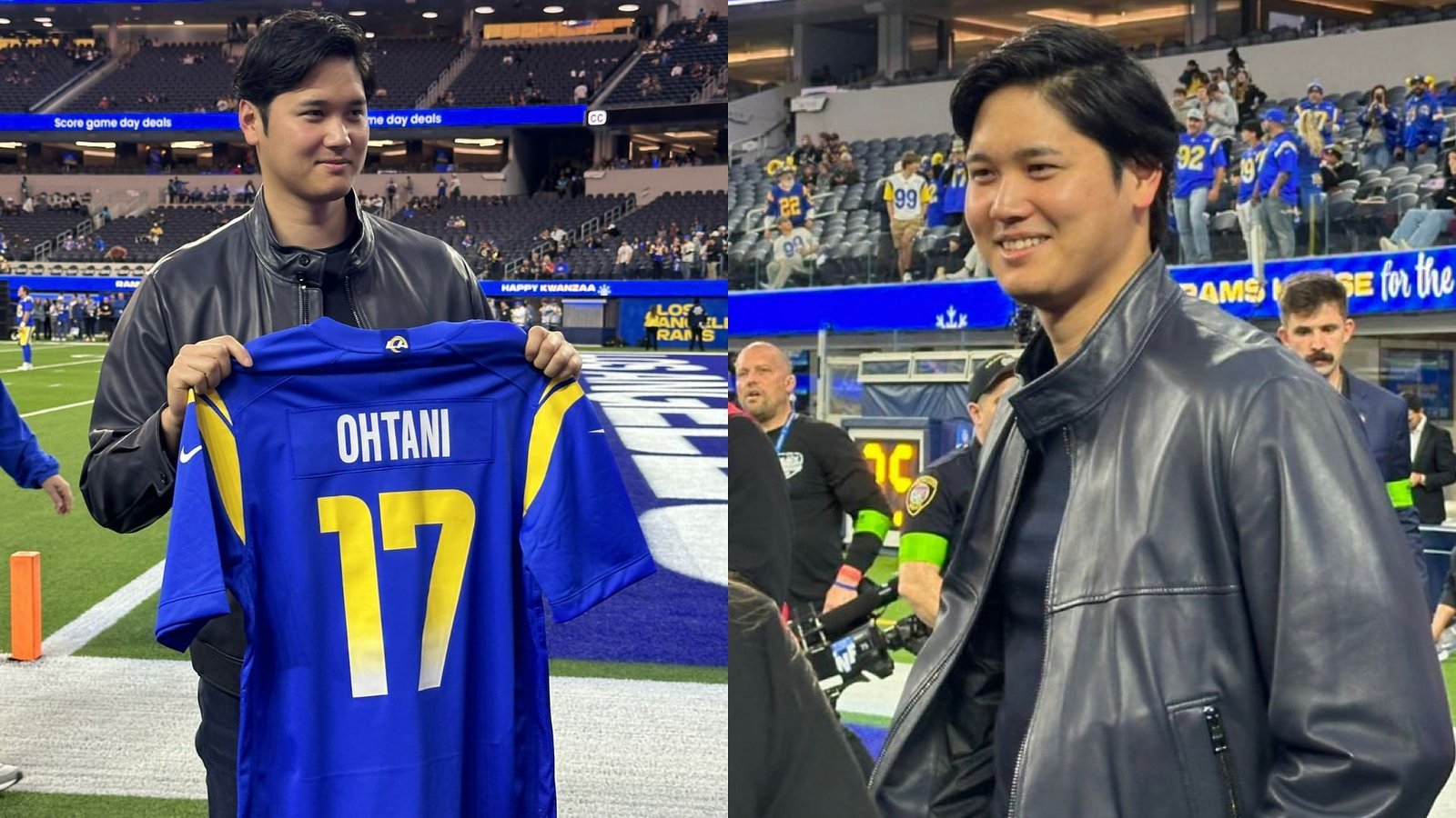 Dodgers’ $700,000,000 Shohei Ohtani gets gifted special jersey by Rams ahead of TNF matchup vs Saints
