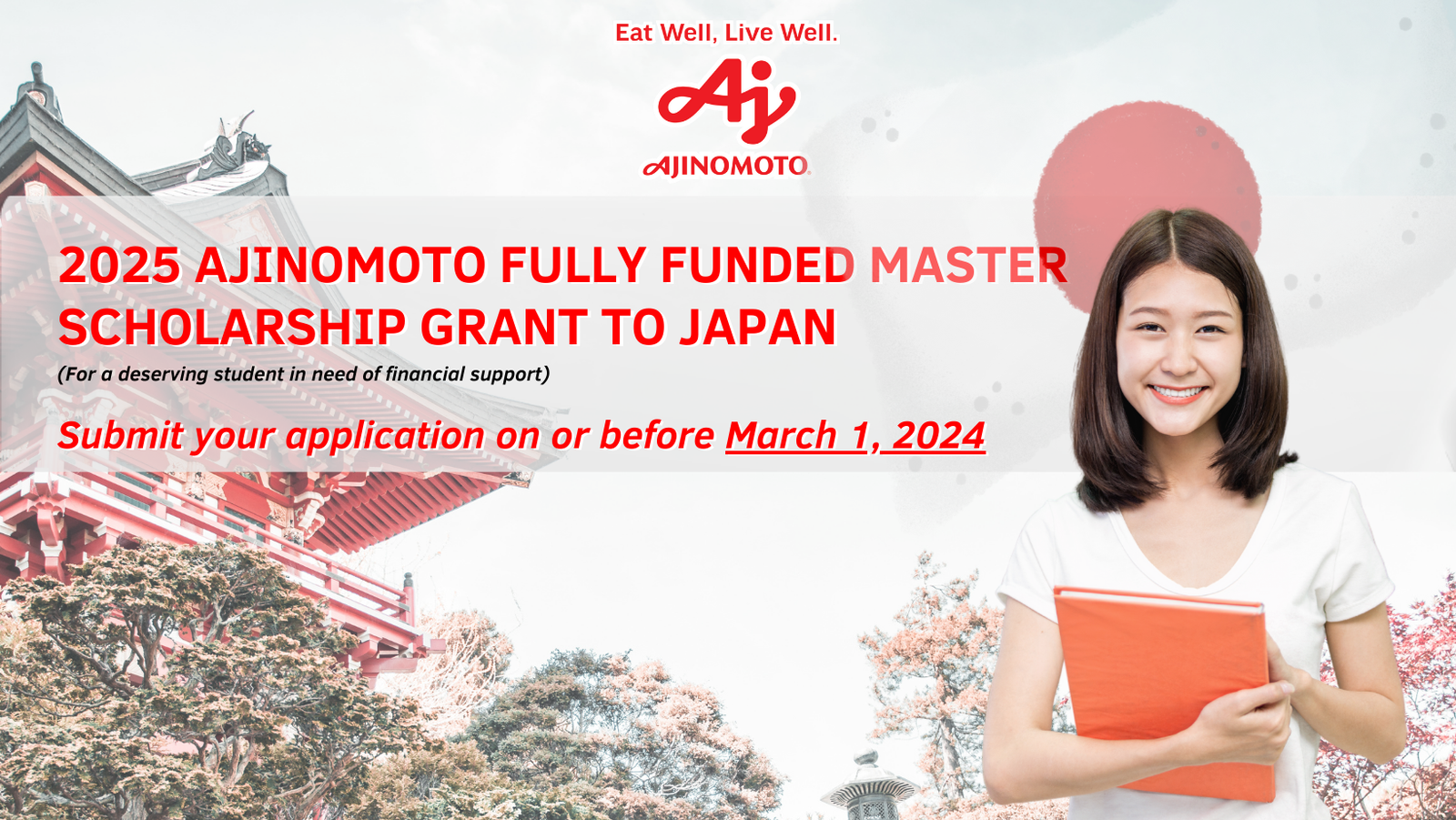 Ajinomoto supports food technology and nutrition education advancement Full scholarship grant for master education in Japan