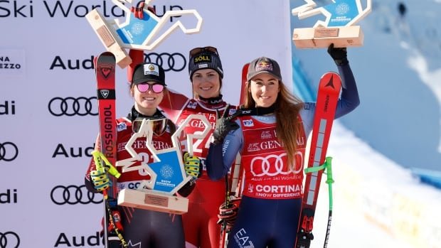 Canada’s Grenier part of 3-way tie for bronze as Shiffrin crashes at Cortina downhill