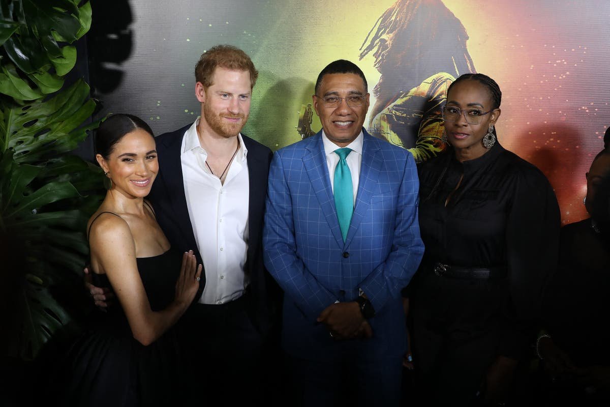 Harry and Meghan make surprise appearance for Jamaican premiere of Bob Marley biopic