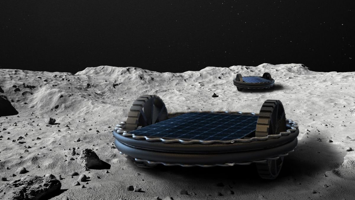 tiny circular robots drive on the moon