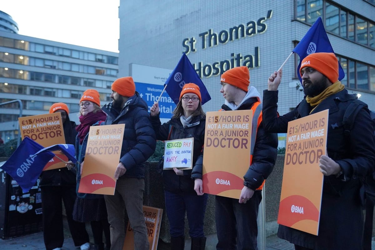 Thousands of doctors in Britain walk off the job in their longest ever strike