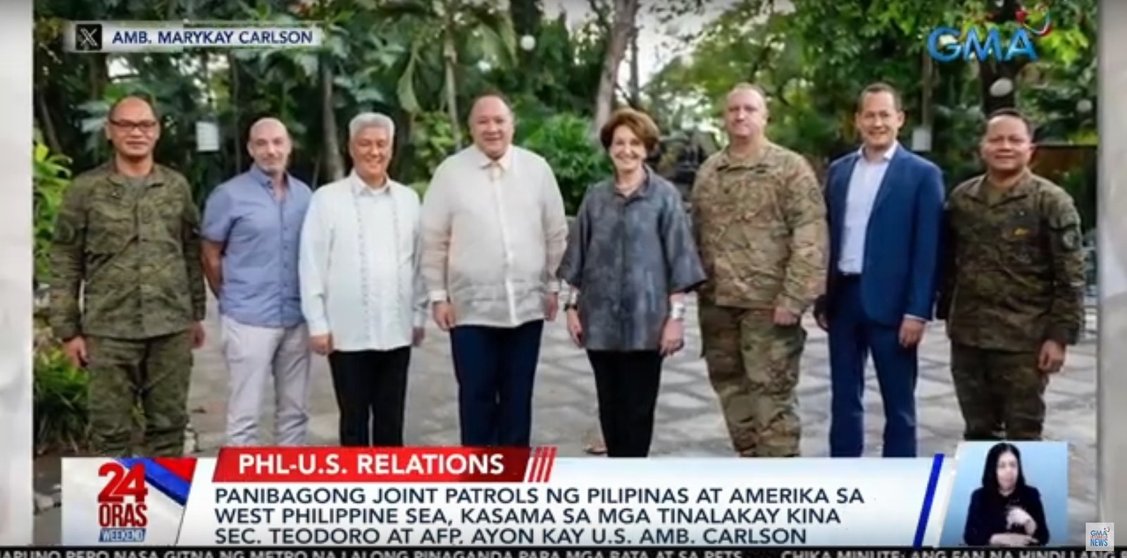 US envoy discussed new West PH Sea joint patrol with DND AFP