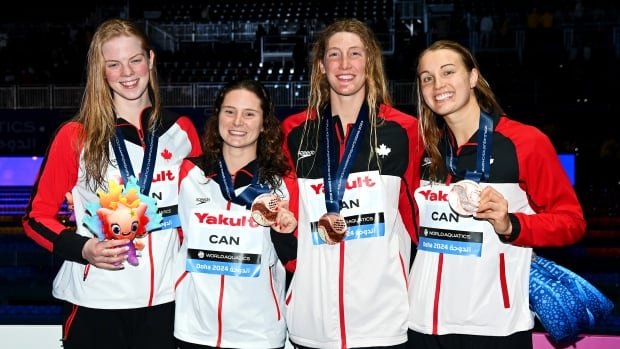 Canadian women win swim relay bronze on final day of World Aquatics Championships