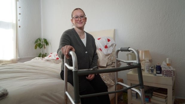 Desperate for a hip replacement this 25 year old gave up on Quebecs public system to get her life back