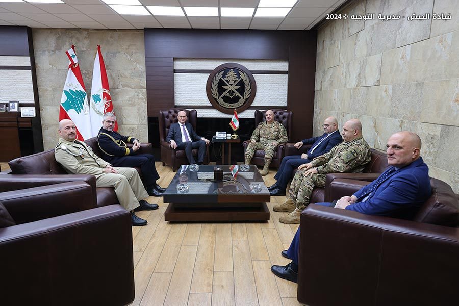 The Lebanese Armed Forces Commander and the German ambassador sign a grant agreement worth two million euros from the German authorities to support the army as an additional contribution to a similar grant that was previously provided