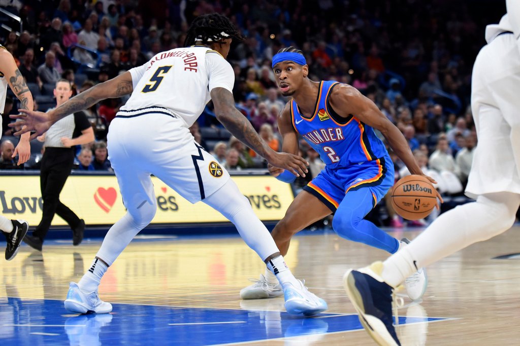 Thunder pounce on short-handed Nuggets