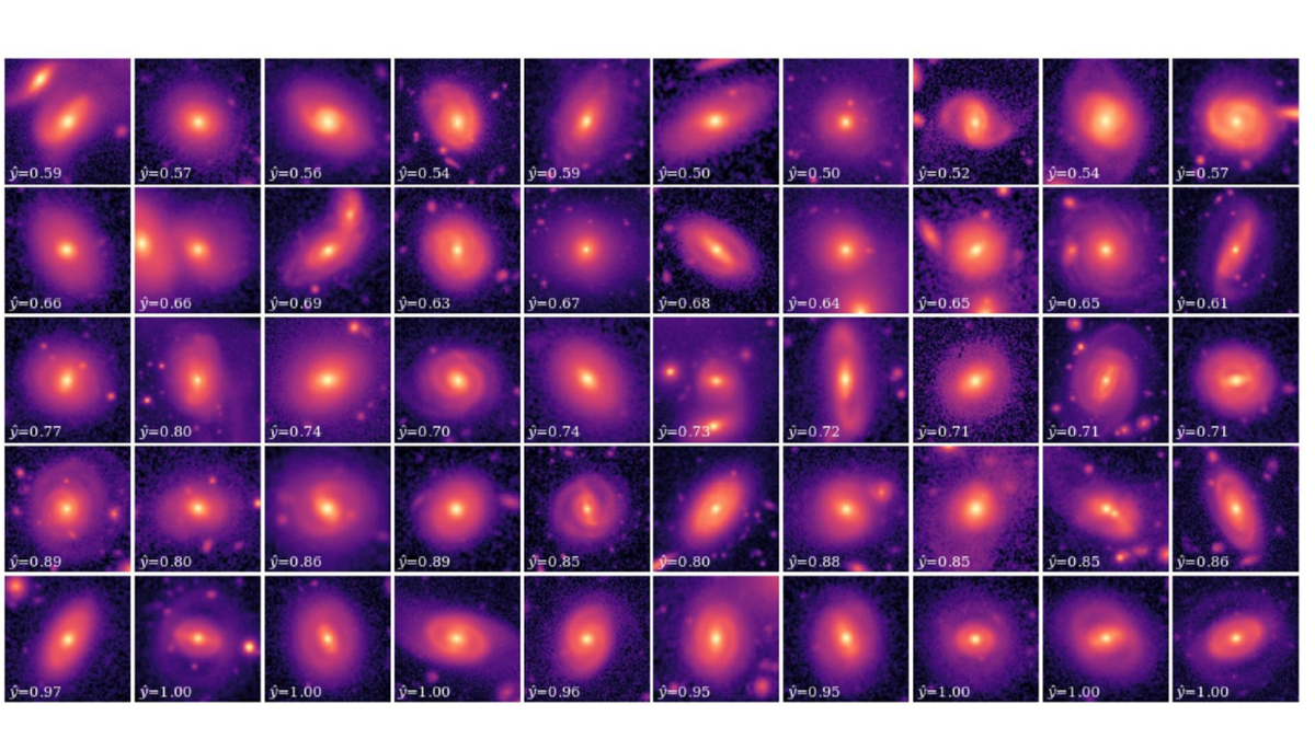 Lots of little squares each depicting one of the newly found ring shaped galaxies They