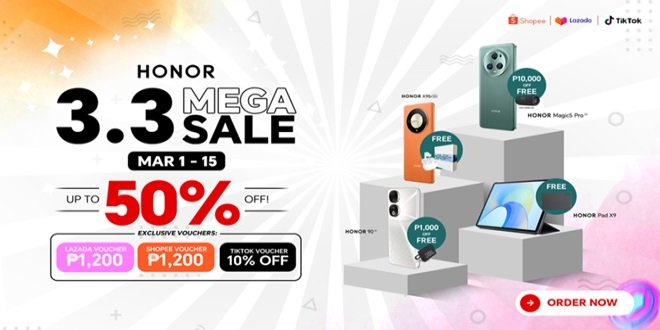 Enjoy a Downpour of Freebies and Up to 50% Discounts at the HONOR 3.3 Super Sale!
