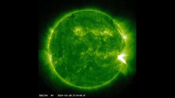 An image of a solar flare captured by a telescope