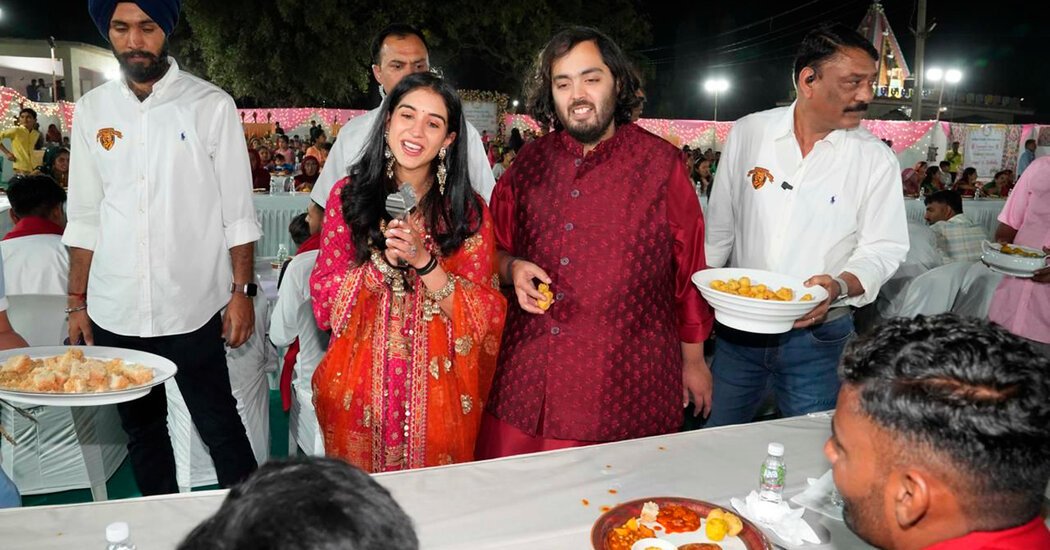 Pre Wedding Ceremony for an Indian Billionaires Son Draws Big Name Guests