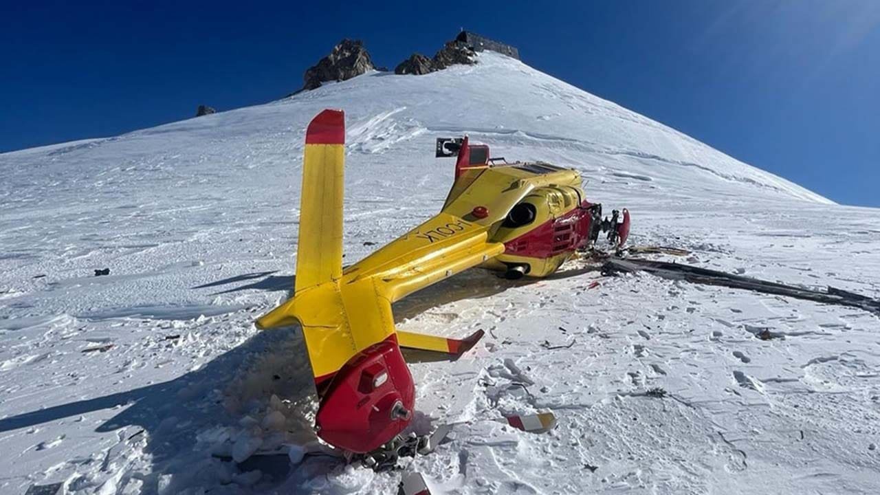 Rescuers survive helicopter crash on mountain in Italy continue on to save mountaineer trapped in crevasse