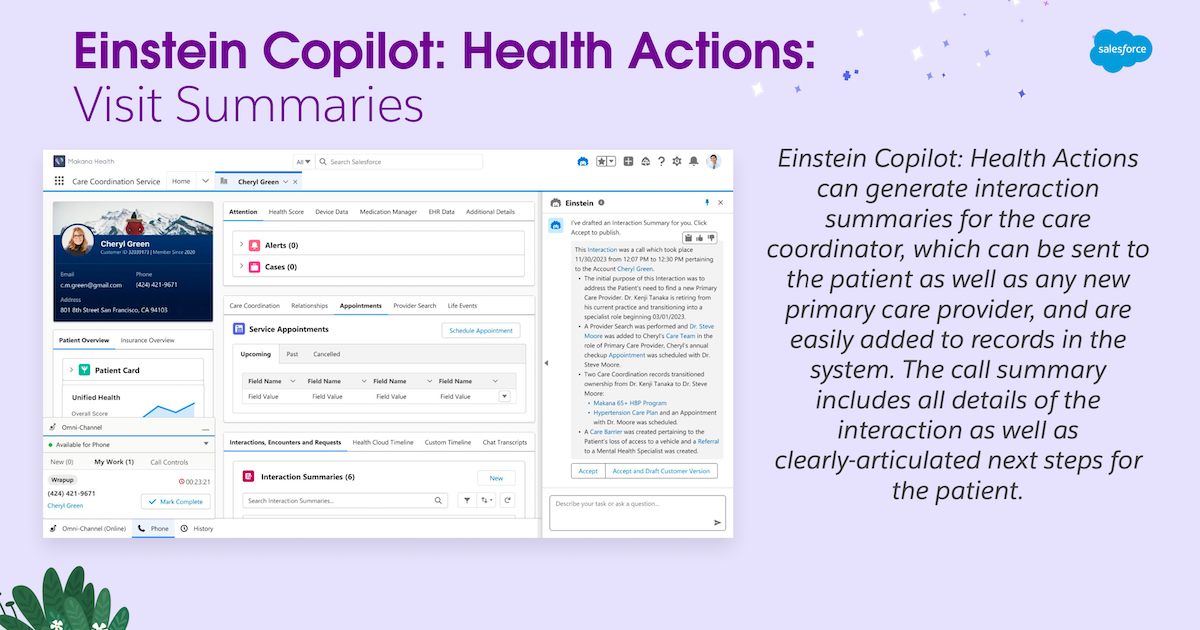Salesforce launches healthcare data platform Einstein Copilot Health Actions