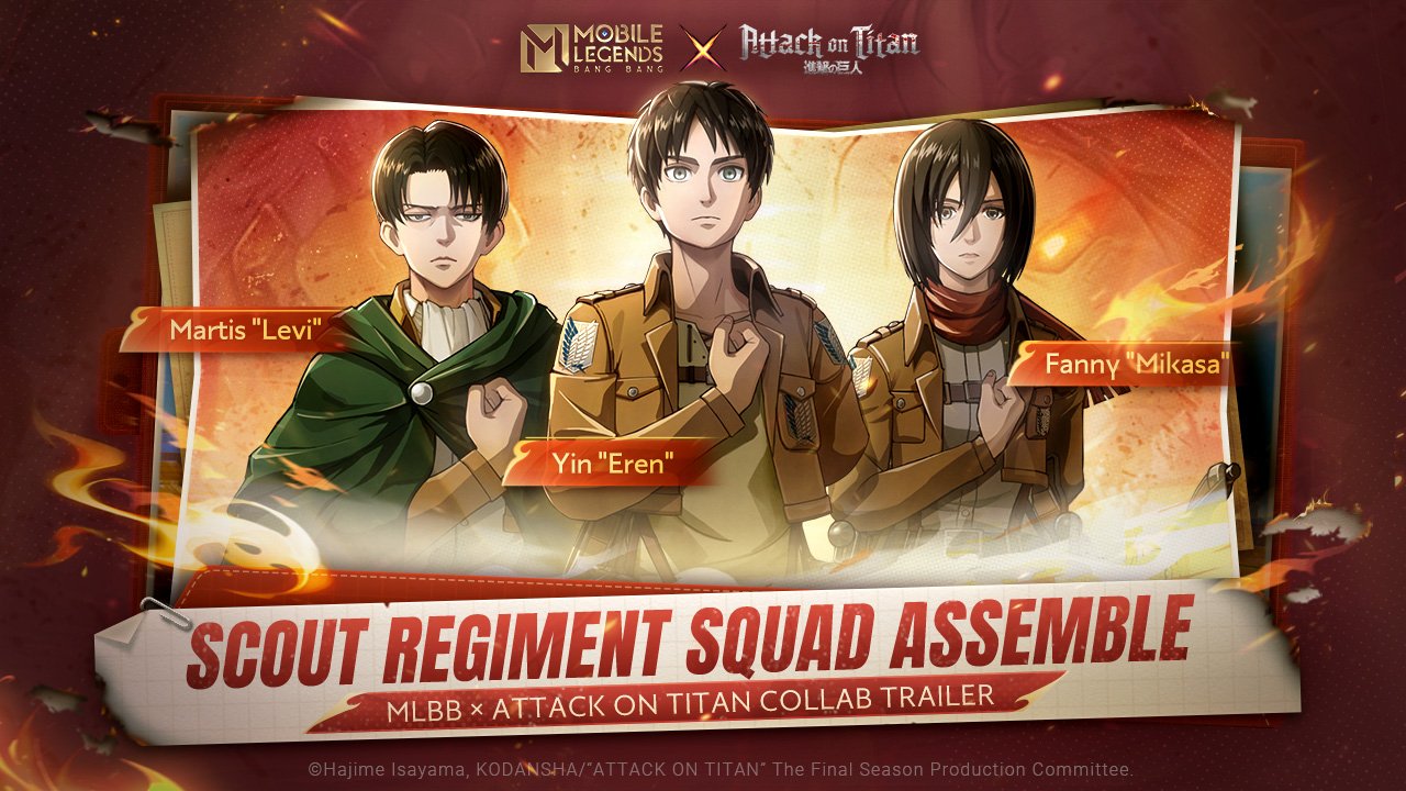 Scout Regiments assemble for the Mobile Legends Bang Bang x Attack on Titan collaboration