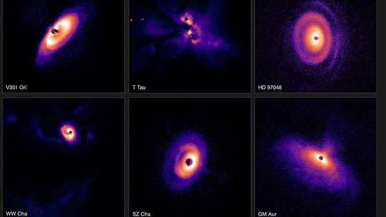 Images of planet forming disks in the Milky Way galaxy captured by the Very Large Telescope in Chile