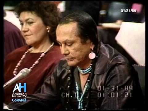 1989 – American Indian Activist Russell Means testifies at Senate Hearing
