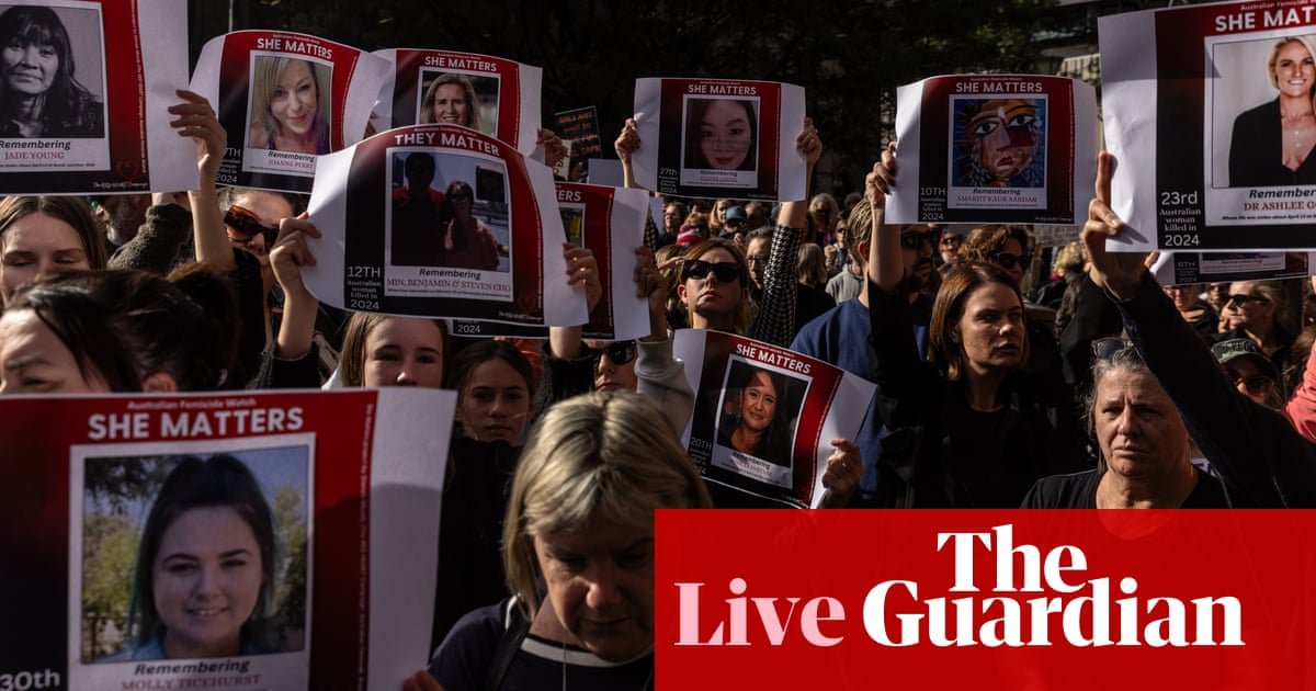 Australia news live: national rallies protesting violence against women continue as Perth man charged with murder | Australia news