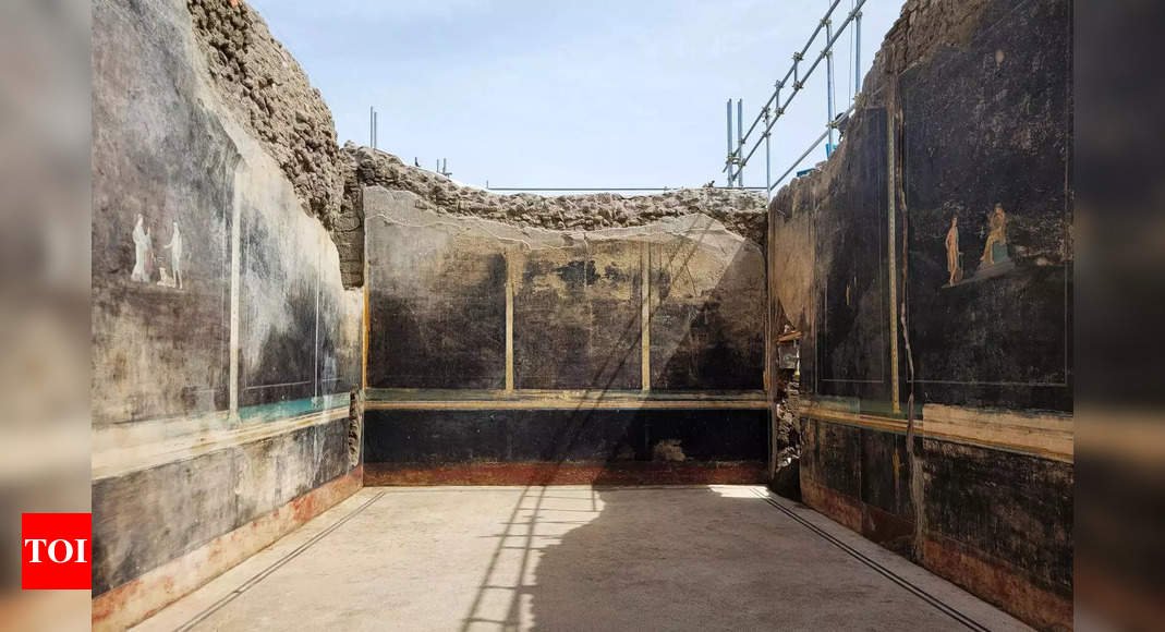 Hidden for 2000 years striking paintings uncovered in Pompeii