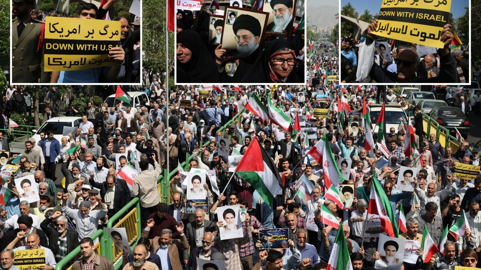 Iranians chant Death to America Death to Israel on massive Tehran march after revenge hit takes out nuke base radar