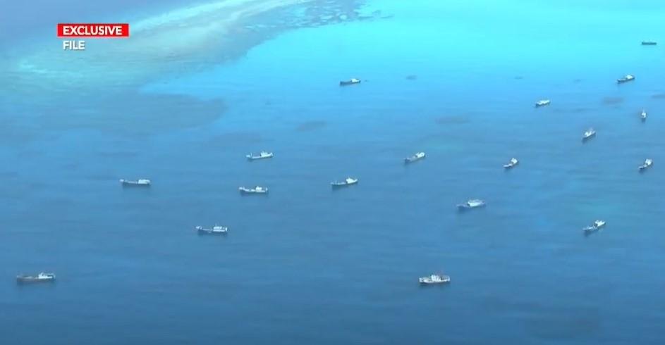 PCG 25 Chinese militia vessels 2 China Coast Guard ships spotted at Bajo de Masinloc