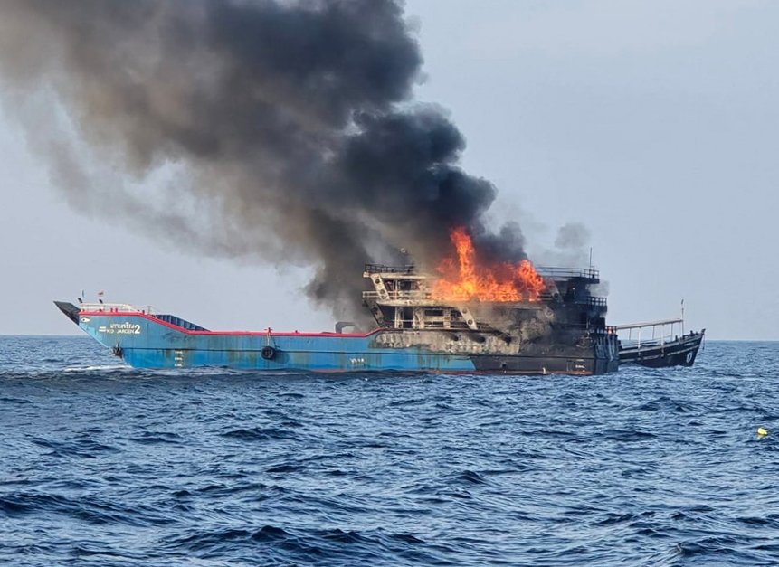 Terrified tourists leap overboard from burning ferry heading to Thailands infamous Death Island as nearly 100 rescue