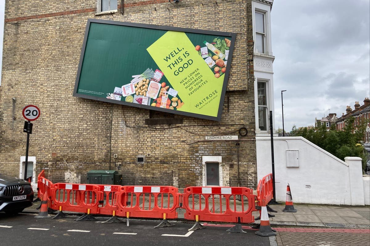 Waitrose advert fenced off by overzealous council over public safety