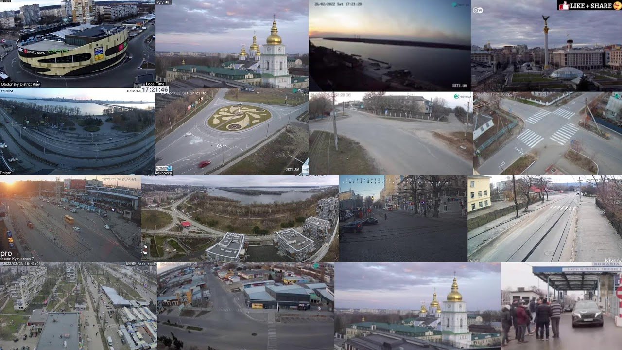 Ukraine live cam from Kyiv, Odessa, Kharkiv, Kramatorsk, Sloviansk, Donetsk, Dnipro…