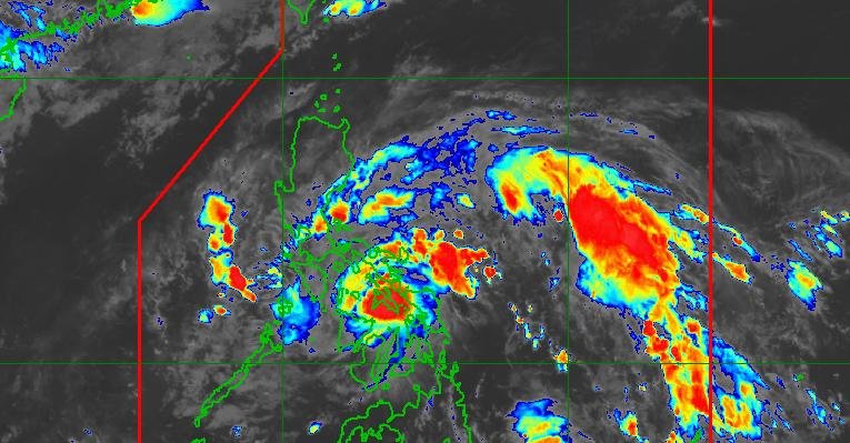 Tropical Depression Aghon moving over Samar Sea, heading for Bicol