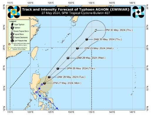 Aghon keeps strength Signal No 1 over portions of Aurora Isabela