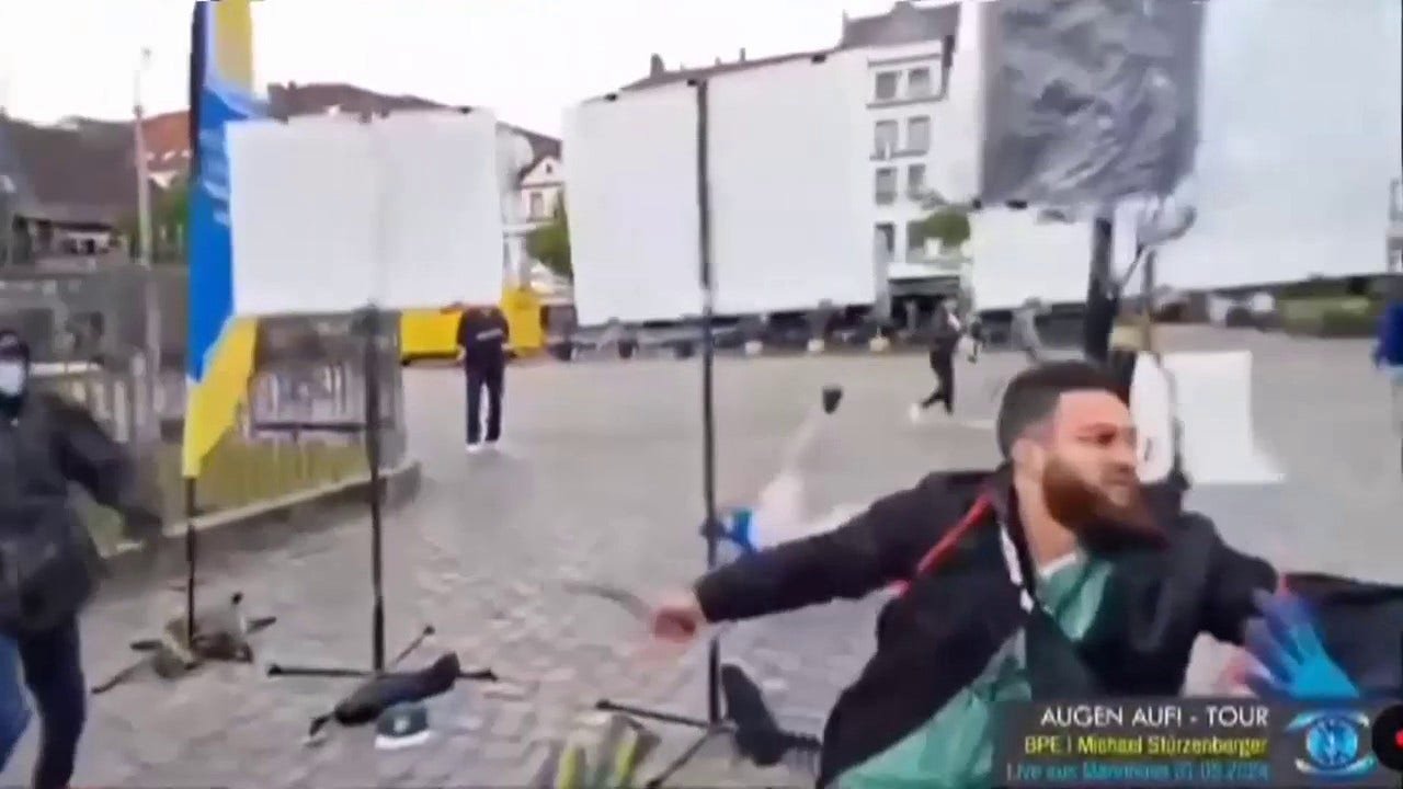Anti Islam activist stabbed in Germany attack caught on video