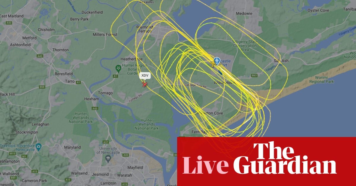 Australia news live: small plane circles as Newcastle airport braces for incident; court ends injunction on X over Wakeley videos | Australia news