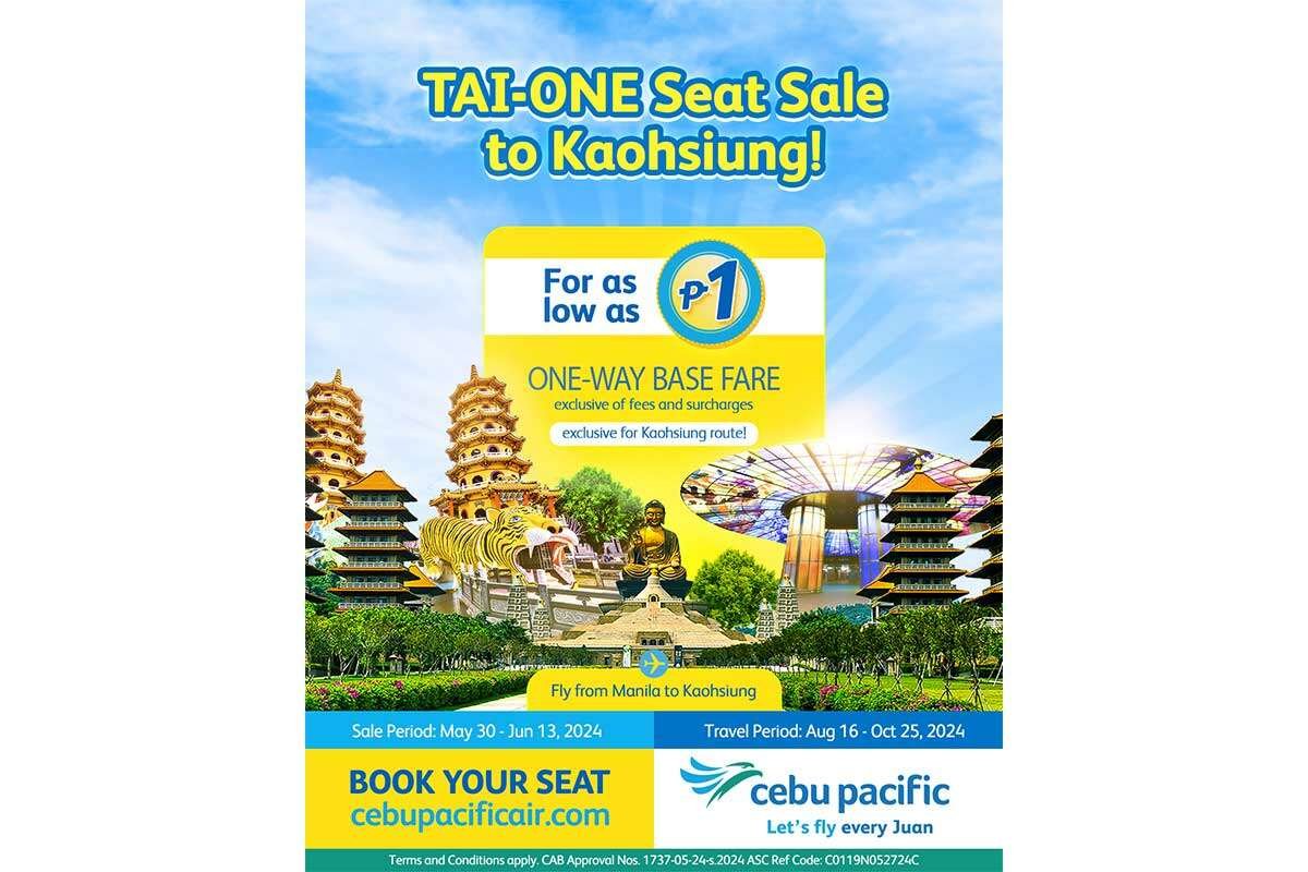 CEB Launches Manila-Kaohsiung Flights With ‘Piso Sale’