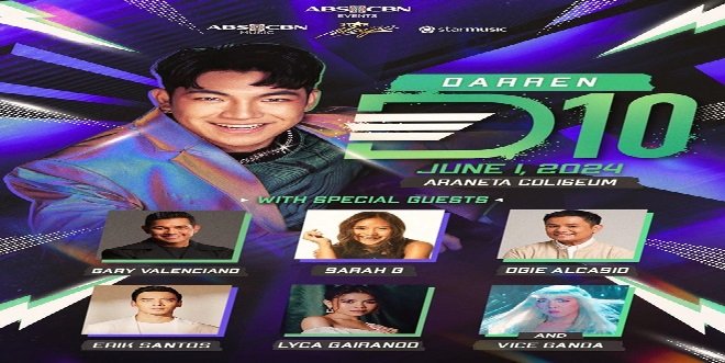 Darren to Ignite the Araneta Stage with “D10” Anniversary Concert