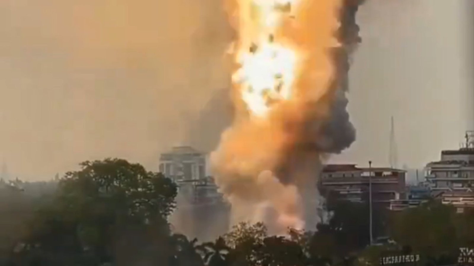 Dramatic moment fireworks warehouse bursts into flames sparking huge deadly explosions as one person is killed
