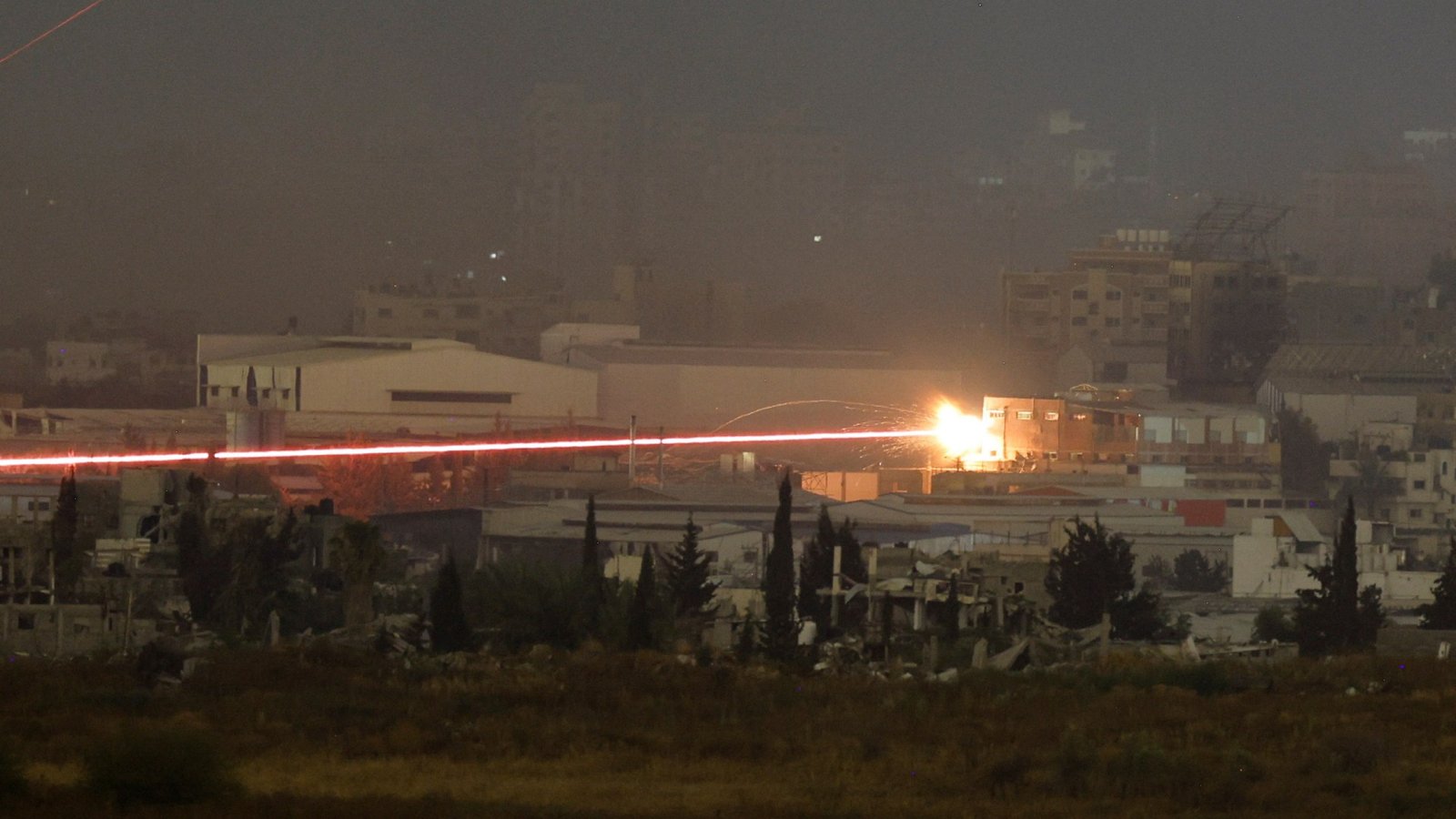 Dramatic picture shows laser like Israeli strike hits house in Gaza as war continues in Rafah