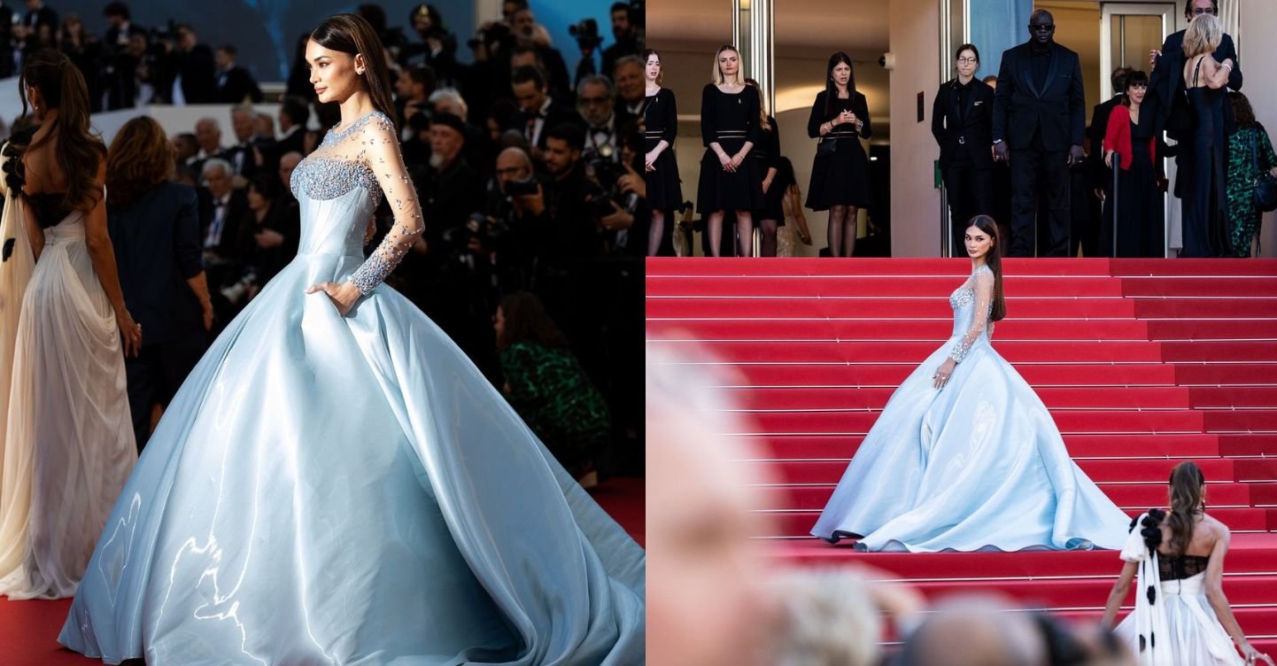 LOOK Pia Wurtzbach Stuns at The Cannes Film Festival in a Custom Michael Cinco Gown