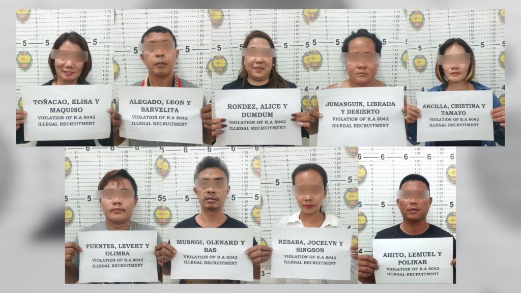 NBI-7 entrapment operation nets 9 illegal recruitment suspects in Talisay