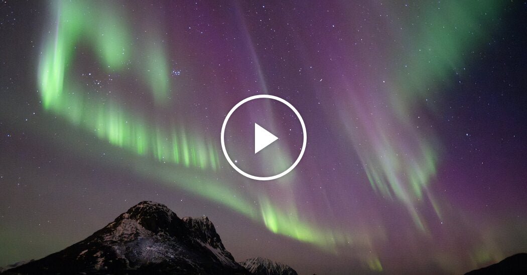 Northern Lights Glow in the Sky Amid Solar Storm