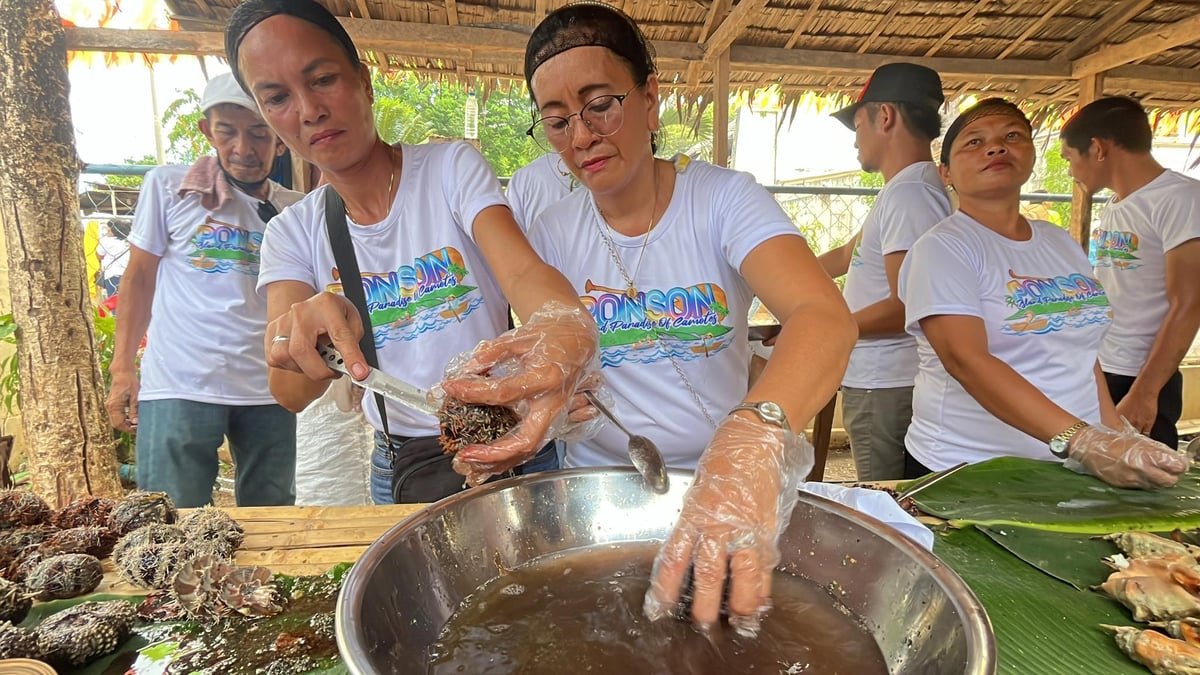 Tourists indulge in culinary delights in Pilar, Ponson Island