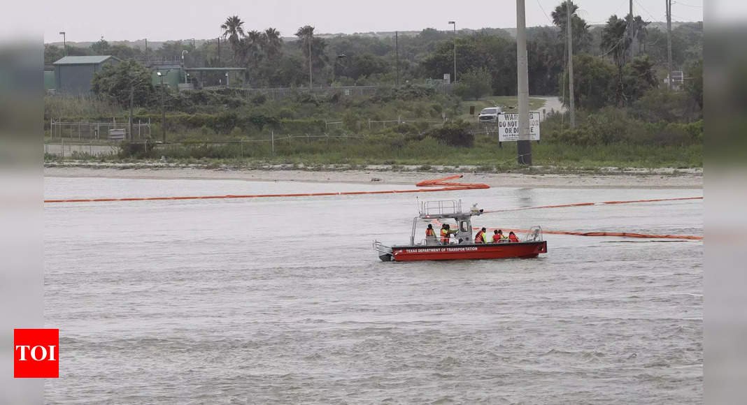 US Coast Guard says Texas barge collision may have spilled up to 2000 gallons of oil