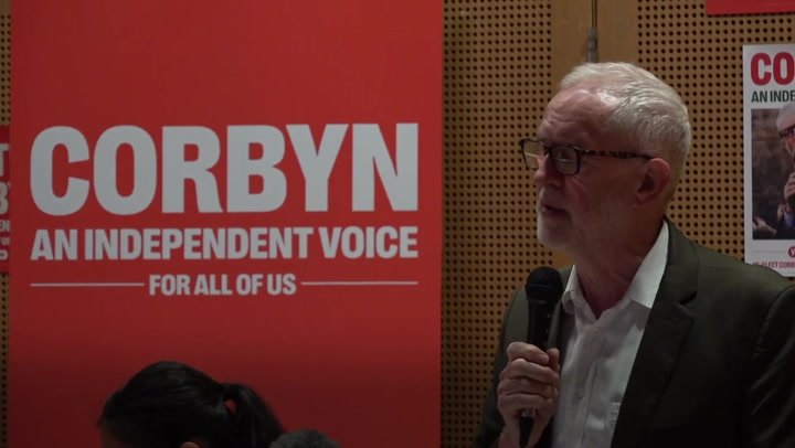 Watch: Jeremy Corbyn launches independent election campaign | News