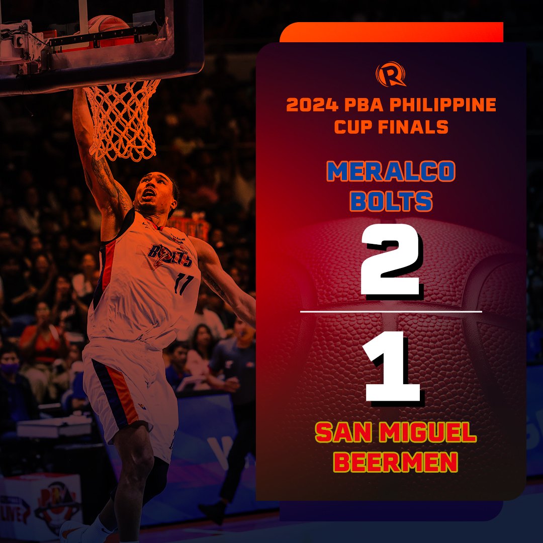 BACK ON TOP  Meralco regains the upper hand in the PBA Philippine Cup finals and goes up 2-1 in the best-of-seven series…