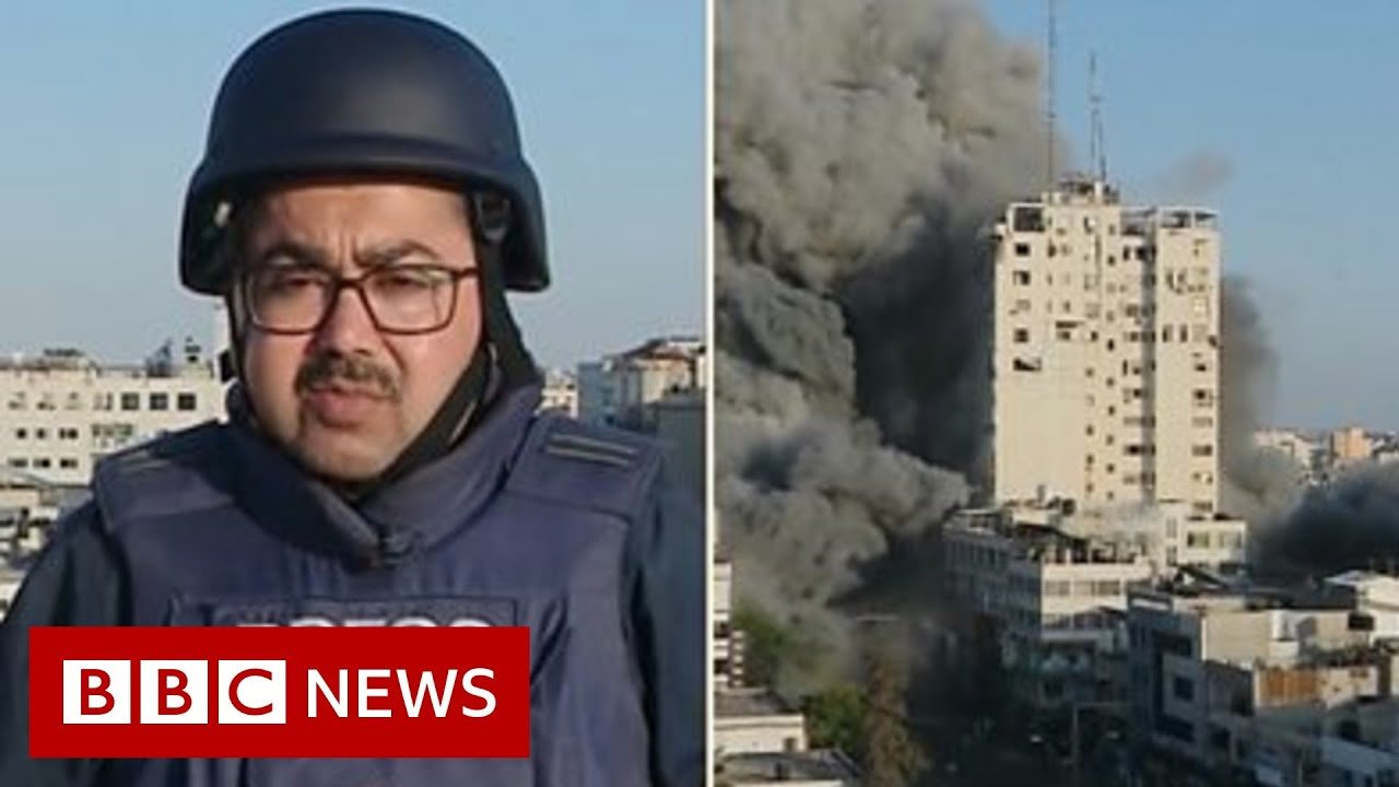 Israel-Gaza: Strike collapses building during live BBC report – BBC News