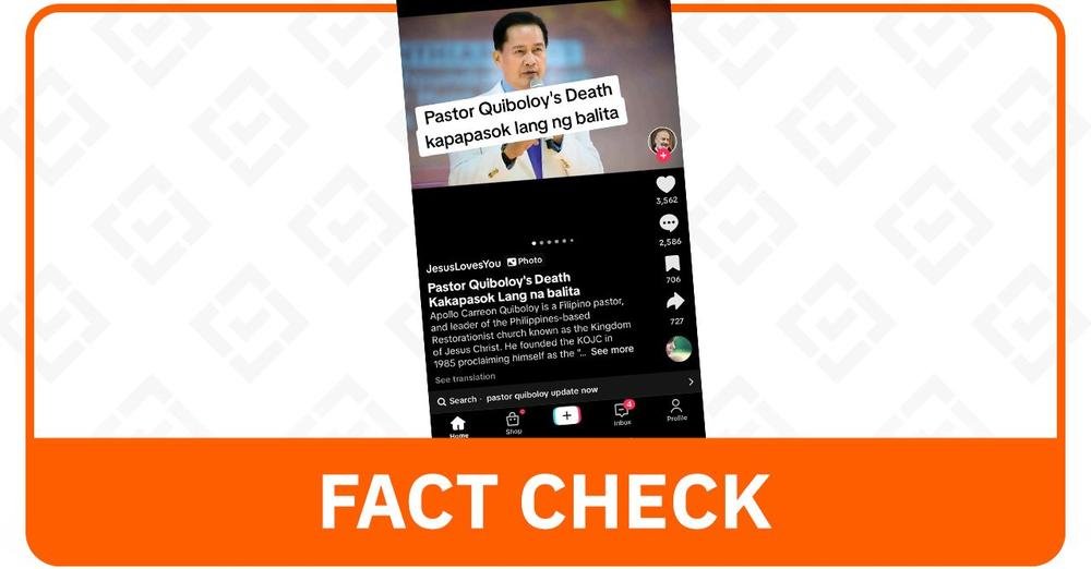 FACT CHECK: No official reports of Quiboloy death