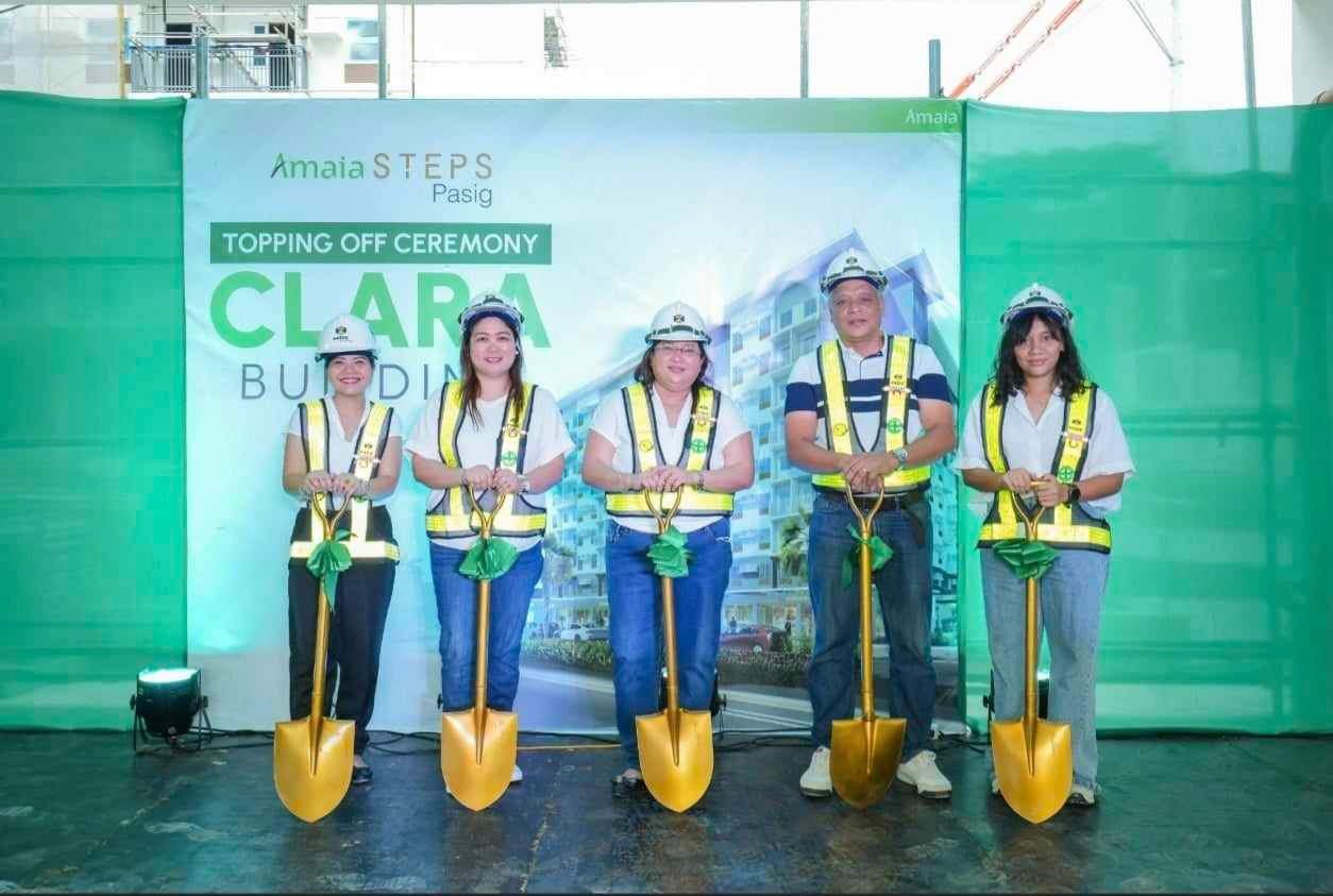 Amaia Steps Pasig nears completion with topping off ceremony of Clara Building