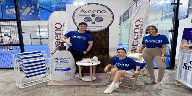 Aveeno brand ambassadors and marketing manager Padel