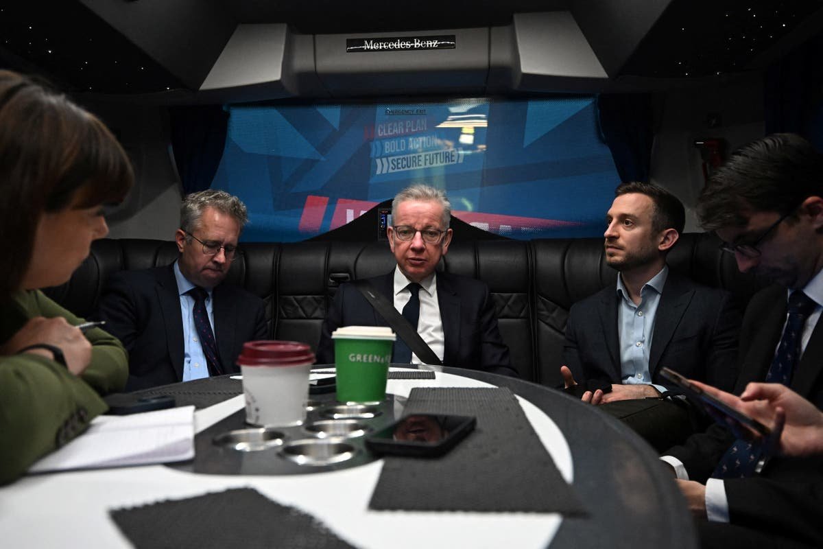 Behind the scenes with Michael Gove on the Tory battle bus