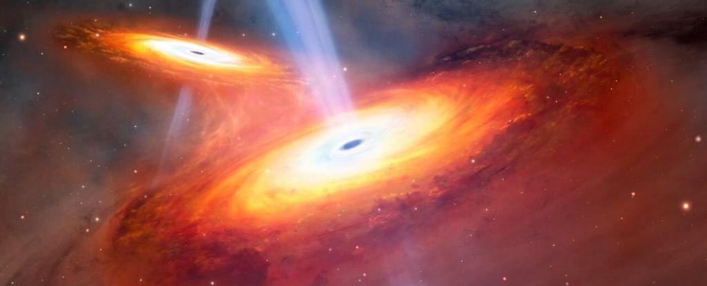 For The First Time Two Colossal Black Holes Seen Colliding in The Cosmic Dawn ScienceAlert