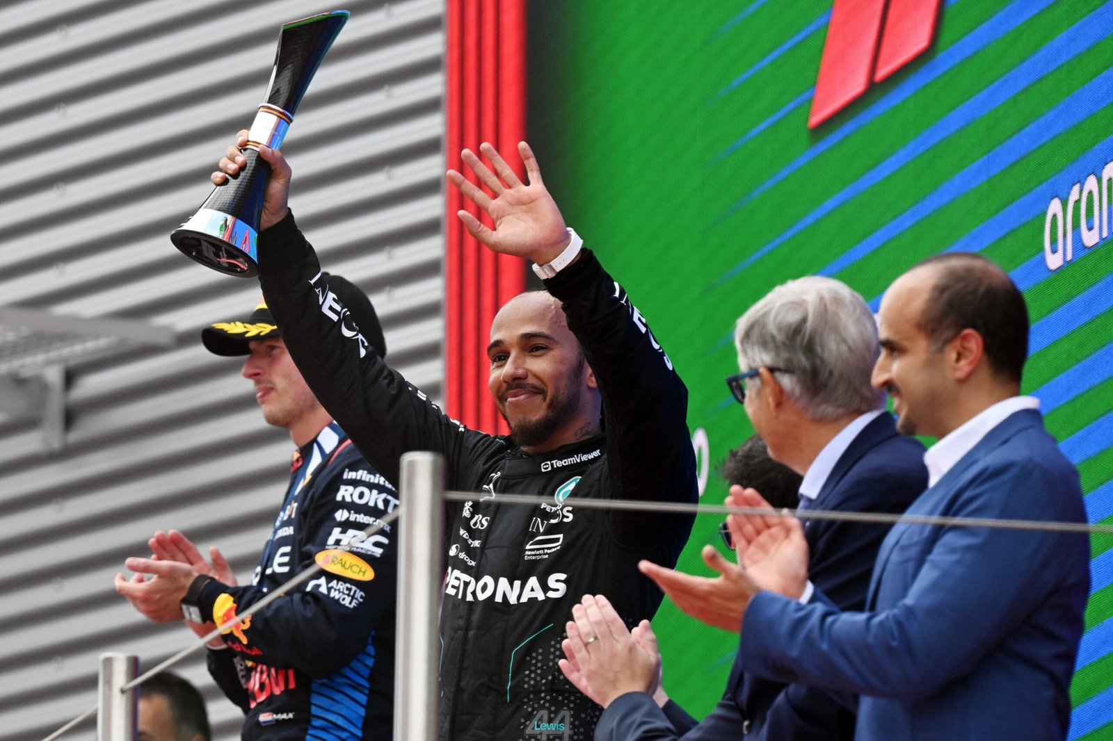 ‘Good to be back,’ says Lewis Hamilton after podium return